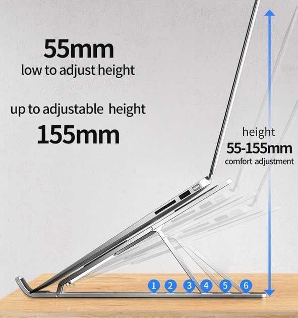 Підставка для ноутбука або планшета з регульованим кутом нахилу метал