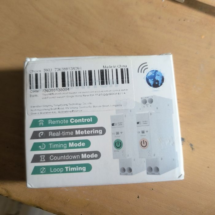 Bezpiecznik licznik energii  na szynę DIN - Gangbei  wifi system tuya