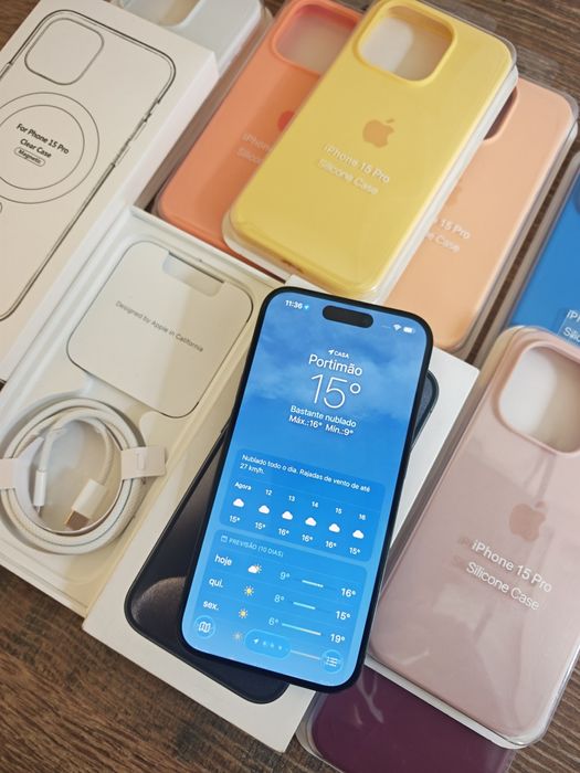 iPhone 15 Pro 6.1" 256GB Preto Titanium  Em Bom estado Aceito Retomas