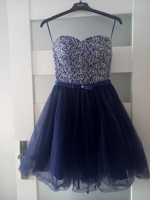 Granatowa sukienka tiulowa gorset Pretty Woman 34/36