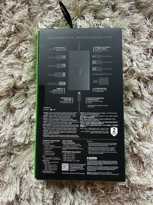 Hub USB-C 11 em 1 Razer docking station 85w