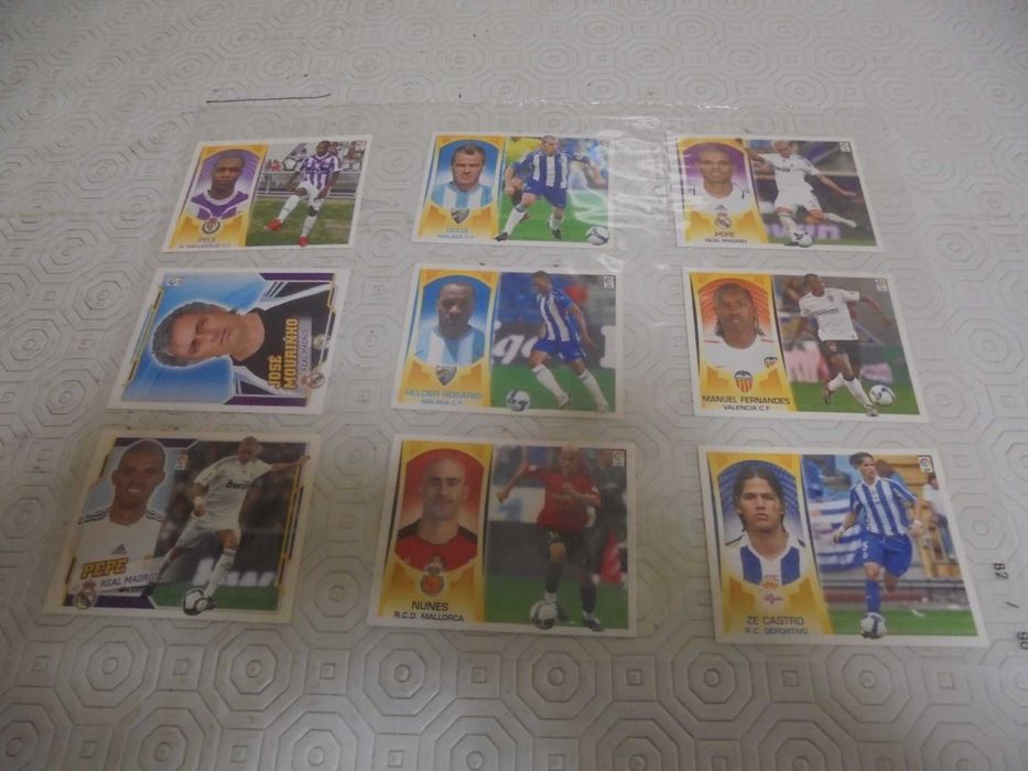 Lote de 63 cromos de jogadores portugueses da La Liga de 2005 a 2012