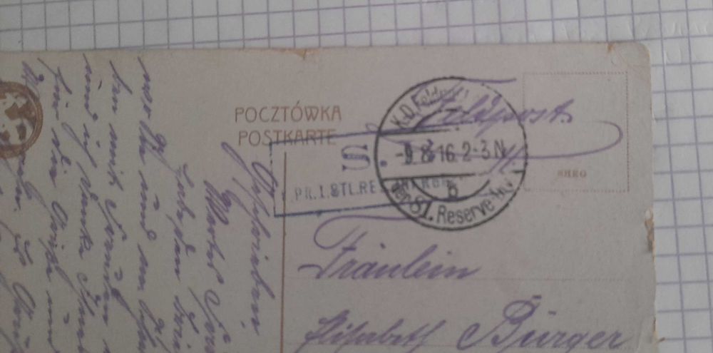 pocztówka 1916 typy rosyjsko polskie (etniczna) feldost niemcy I wojna