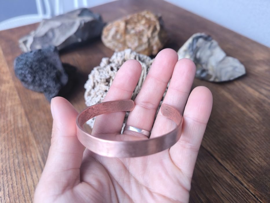 Bransoletka Miedziana 8 cm damska mankietowa