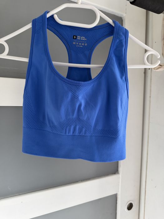 Niebieski biustonosz sportowy seamless top racerback S