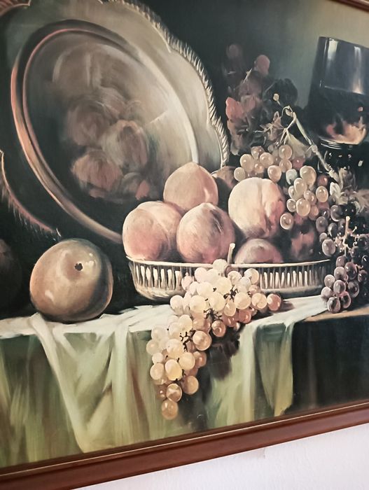 quadro antigo "fruteira"	53 cm x 73 cm	Em muito bom estado.*