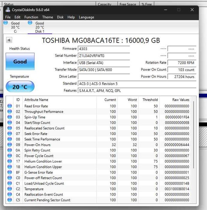 Toshiba 16TB Enterprise Grade Sata HDD