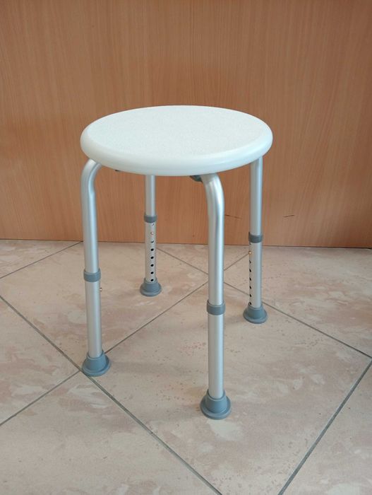 Taboret Prysznicowy, okrągły - TIMAGO z regulacją wysokości