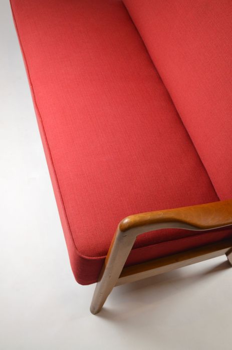 Conjunto raro Søren Hansen para Fritz Hansen – sofá 2 lugares + poltrona