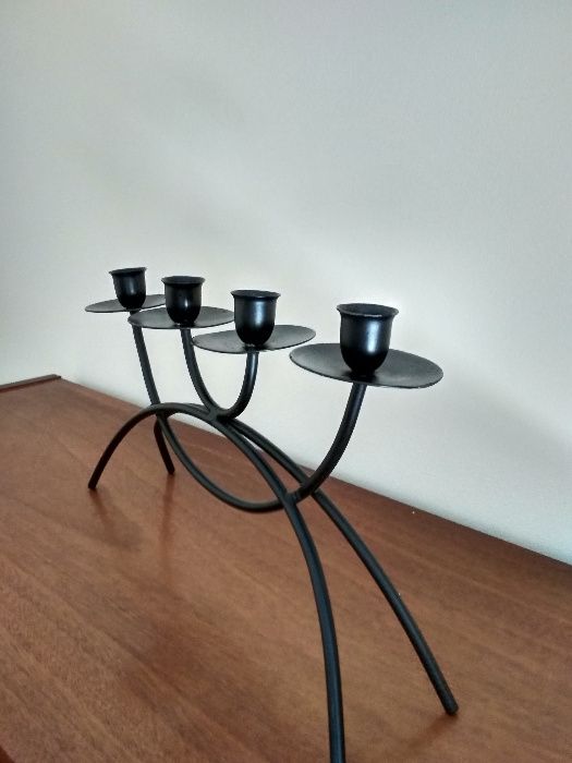 Candelabro Castiçal preto em ferro