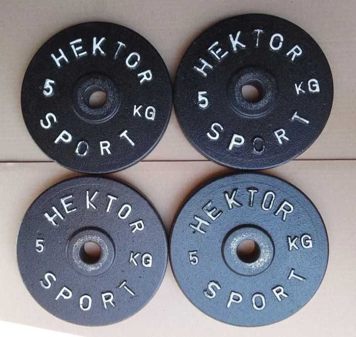 Hektor 4x5kg fi27mm obciążenie żeliwne krążki na hantle