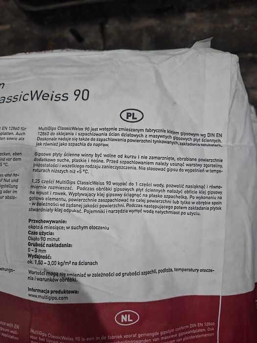 Multi gips do płyt gipsowych.