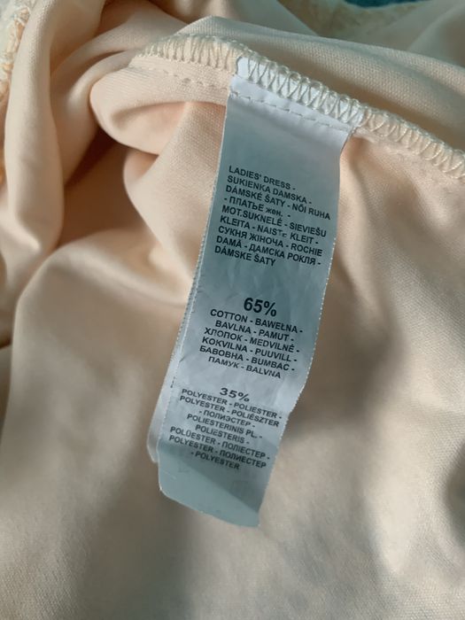 Reserved Śliczna sukienka rozmiar L ażurowa,morela