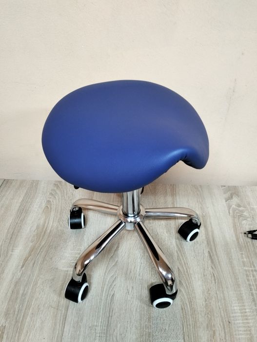 KKTONER Taboret siodłowy roboczy z regulacją wysokości niebieski