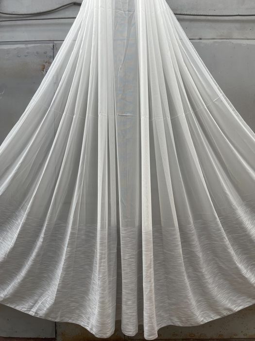 Топ! Тюль бамбук з полосами Гардины льон сітка турецька штори