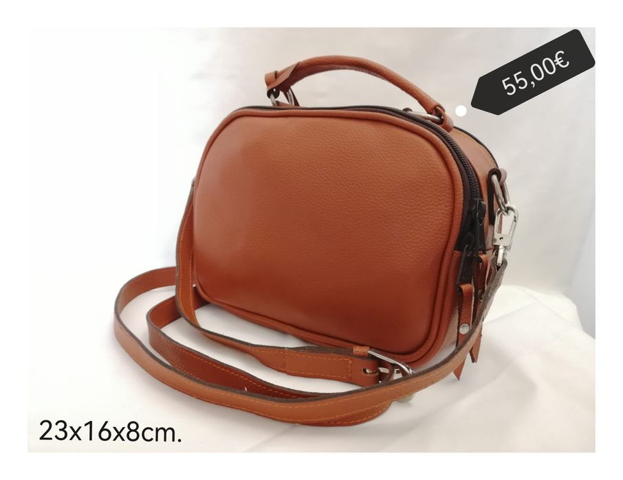 Mala de pele/ couro verdadeira