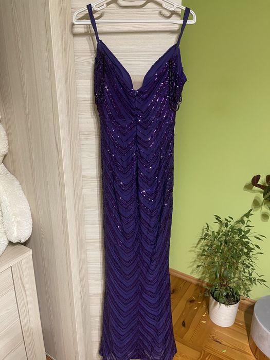 Sukienka balowa sylwestrowa wesele maxi długa cekiny