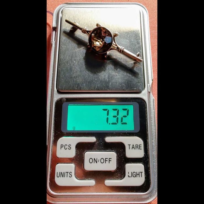 ラウンド用品・アクセサリー Yasuhiro Винтажная серебряная брошь 875°в позолоте,вставка раухтопаз,СССР