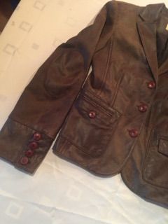 CAMAIEU_Marynarka / Kurtka_Skóra Nat._Brąz_ S_ OKAZJA