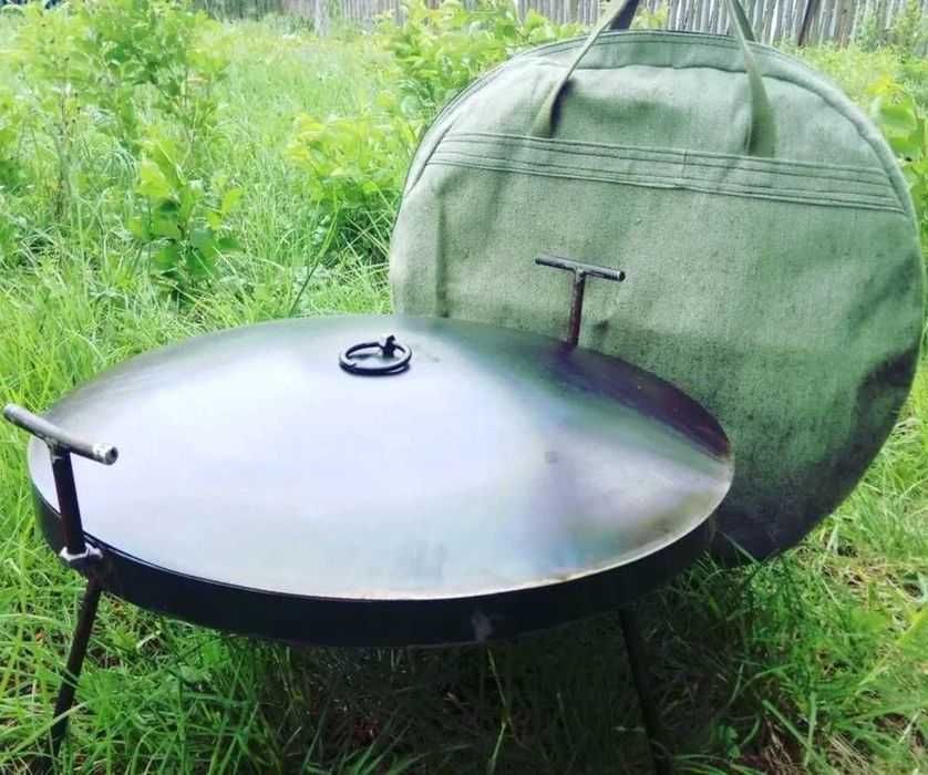 Сковородал из диска бороны. Жаровня сковородка дисковая. Крышка. Чехол