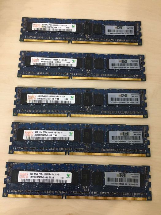 Серверная оперативная память Hynix 4GB DDR3 1Rx4 PC3-10600R.