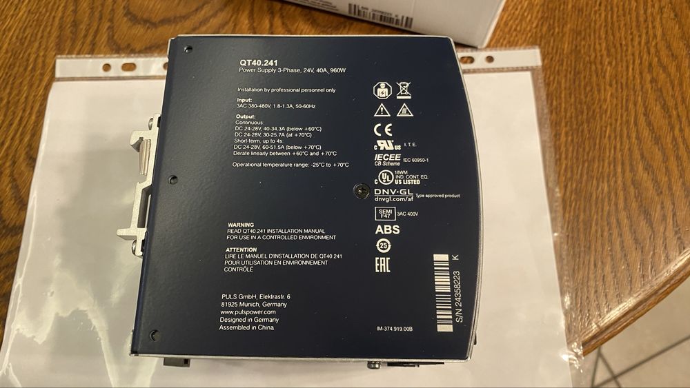 NOWY zasilacz Puls QT40.241