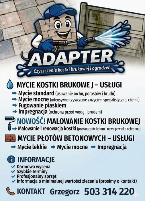 Mycie kostki brukowej