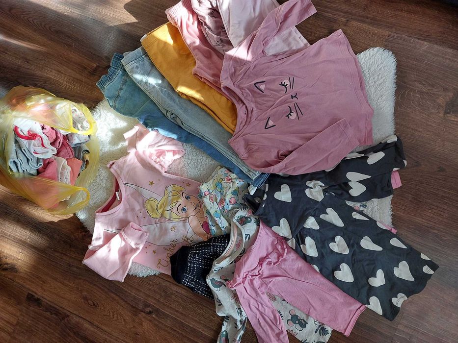 paczka ubrań dla dziewczynki 86 92 hm h&m zara sukienka spodnie