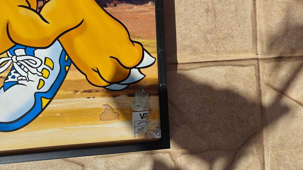 Quadro decorativo com os personagens Tai e Agumon do anime Digimon