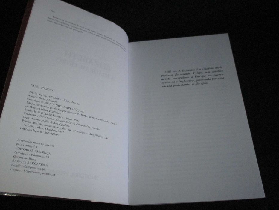 Livro Elizabeth A Idade de Ouro Tasha Alexander