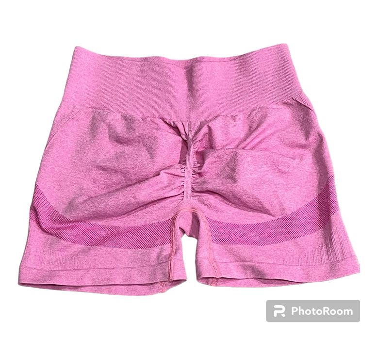 Bezszwowy komplet sportowy push up różowy