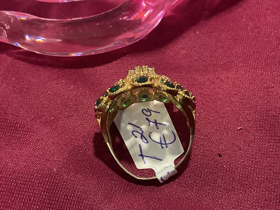 Anel prata banho ouro T.21