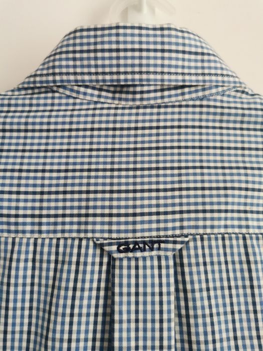 Gant koszula w kratkę męska logowana bawełniana L/XL
