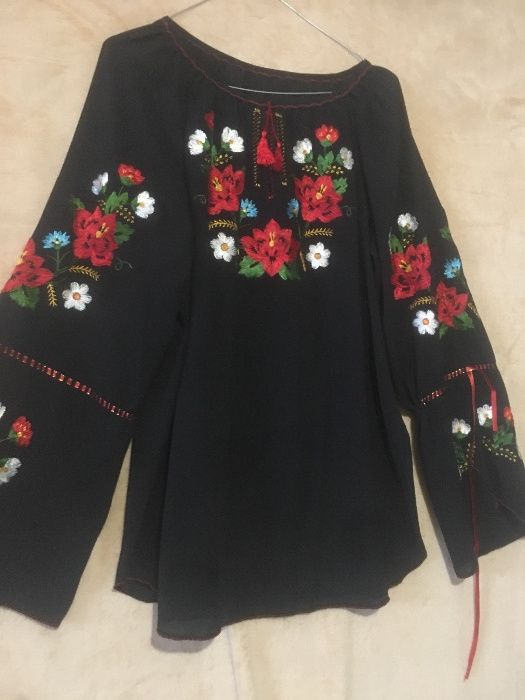 Сорочка вышиванка шифон ручная работа блузка