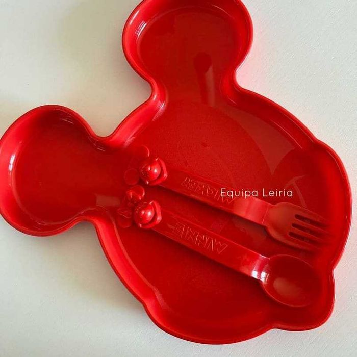 Prato + Talheres Mickey Tupperware