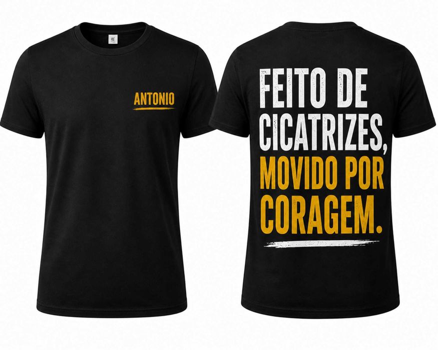 T-Shirt “Feito de Cicatrizes” – Edição Personalizada