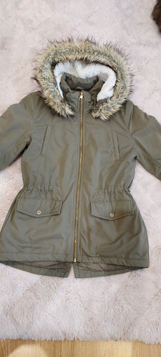 Kurtka  Parka kolor khaki, 158 cm, XS