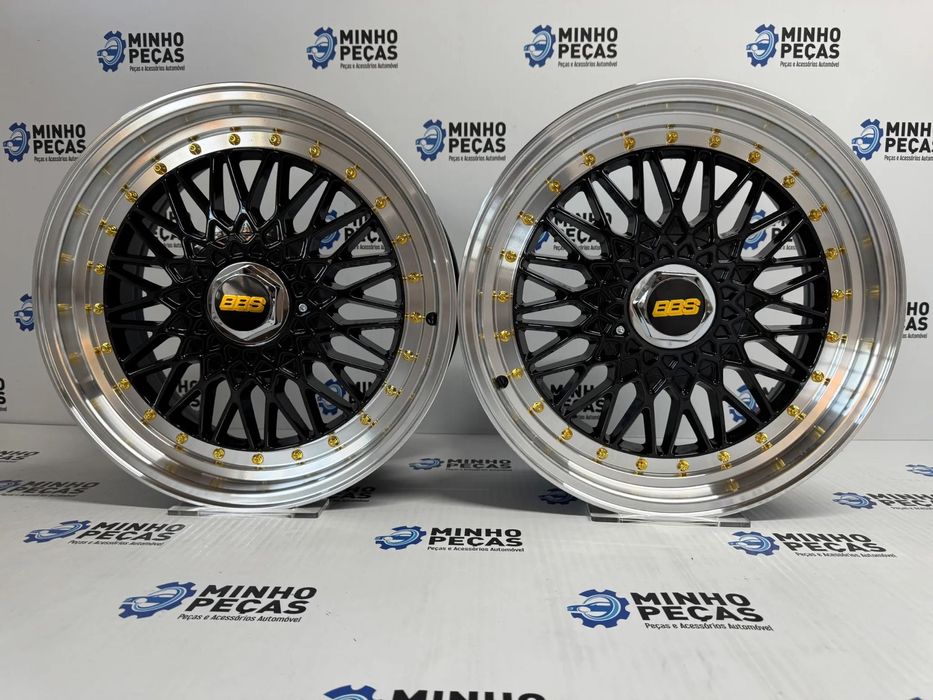 Jantes Look BBS RS em 17 (5x100/5x112) Preto com aba Polida