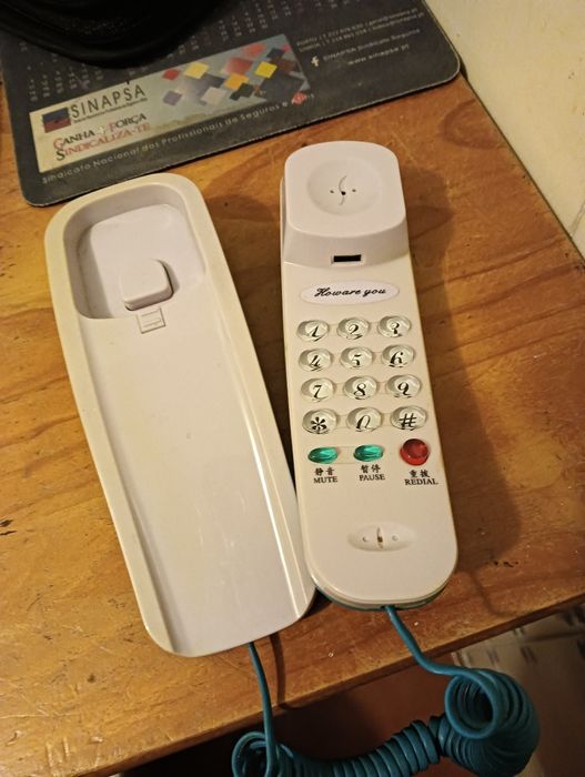 Telefone fixo azul
