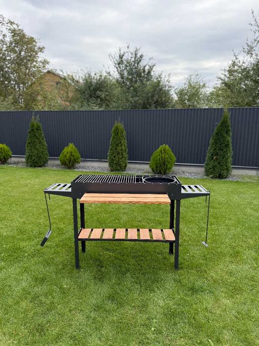 Мангал з решіткою для гриля і підставкою під казан метал 5 мм