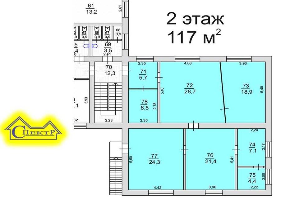 теплий офіс автономне опалення 98 квартал 8 кабінетів крило
