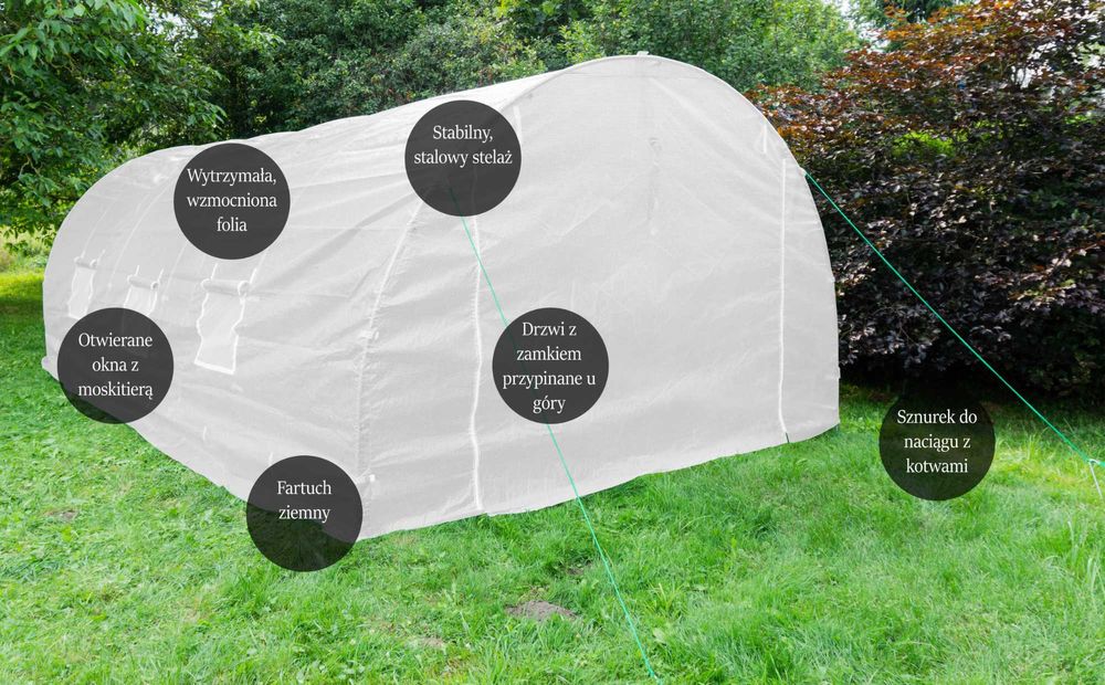 TUNEL FOLIOWY 6x3m foliówka foliowiec ogrodowy FOLIAK na pomidory