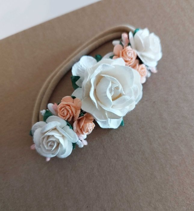 Opaska wianuszek chrzest roczek urodziny