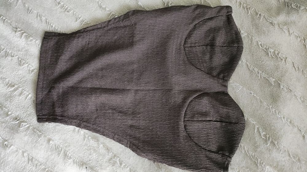 Brązowy nowy komplet top + spodnie M