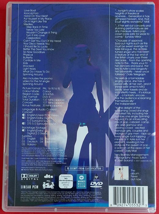 DVD Kylie Minogue Live