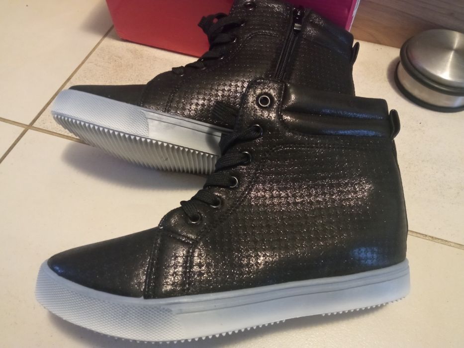 Sneakersy botki damskie na koturnie 40