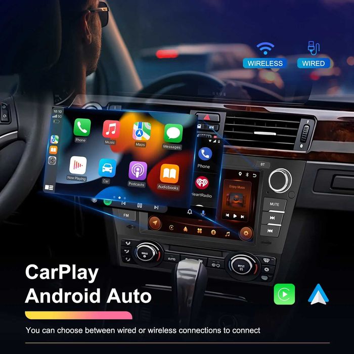 Rádio Android 7" BMW Série 3 (E90) Carplay Android Auto GPS 32G *novo*
