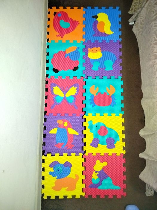 Коврик пазл 10 штук животные