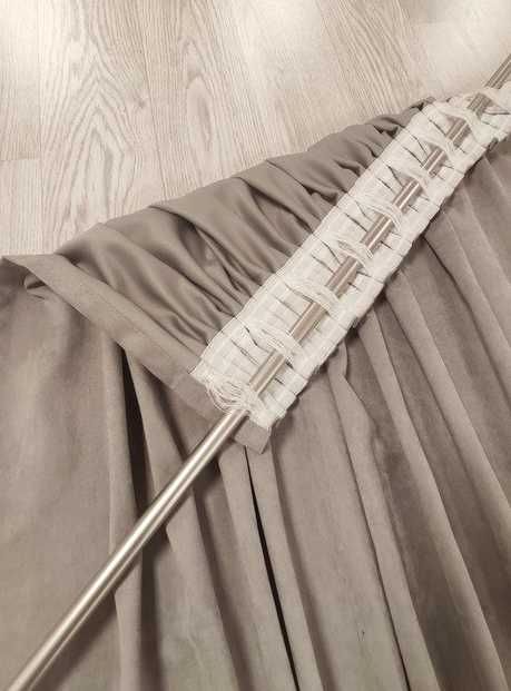 Штора Декорин Мікровелюр 250х240 Сіро-бежева 1 шт.