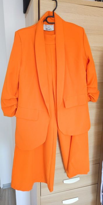 Komplet Damski garnitur marynarka i szerokie spodnie r 38 40 M/L